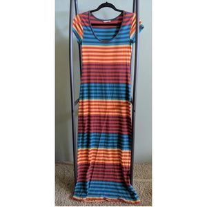 Derek Heart Striped Maxi Dress